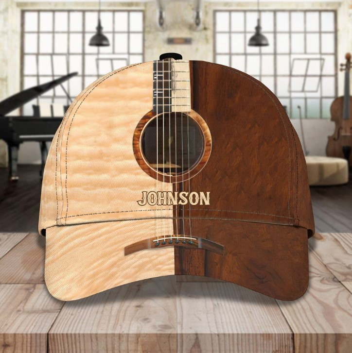 Customized Wooden Guitar Bass Classic Cap for Men, Vintage Guitar Hat Trucker Hats Custom Hats Gifts For Men & Women