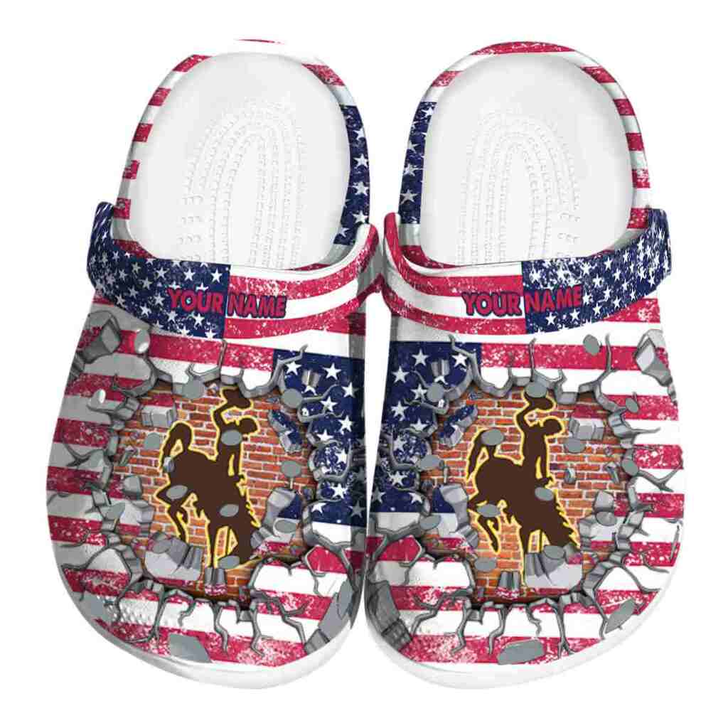 Customized Wyoming Cowboys Freedom Splinter ClogTVC1801823