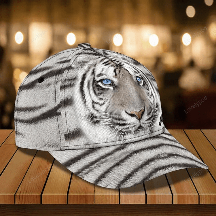 Customized Yellow Tiger King 3D Baseball Cap for Him, Tiger Hat for Tiger Lovers Trucker Hats Custom Hats Gifts For Men & Women