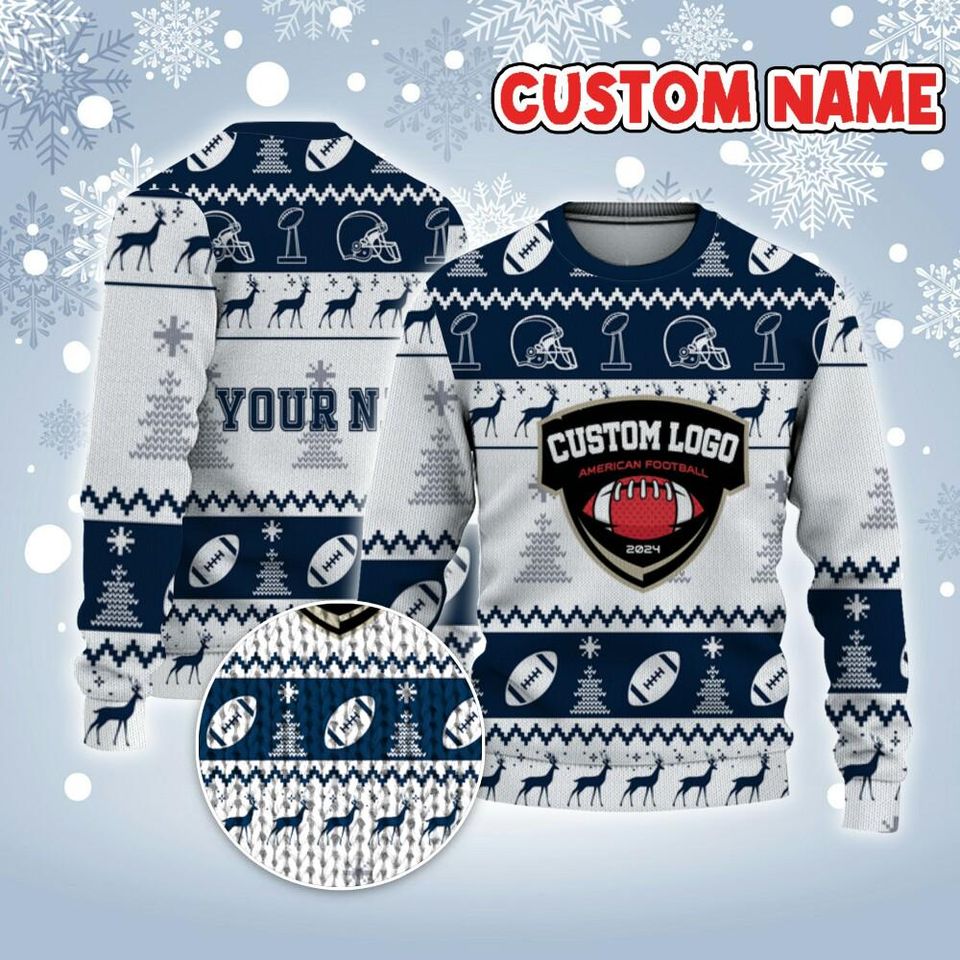 Customized Your Team American Football Ugly Christmas Sweater