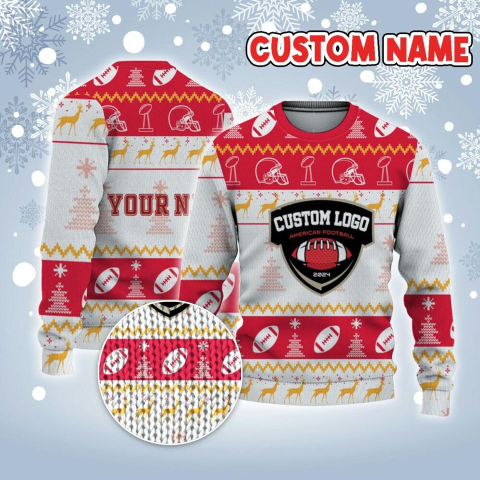 Customized Your Team American Football Ugly Christmas Sweater