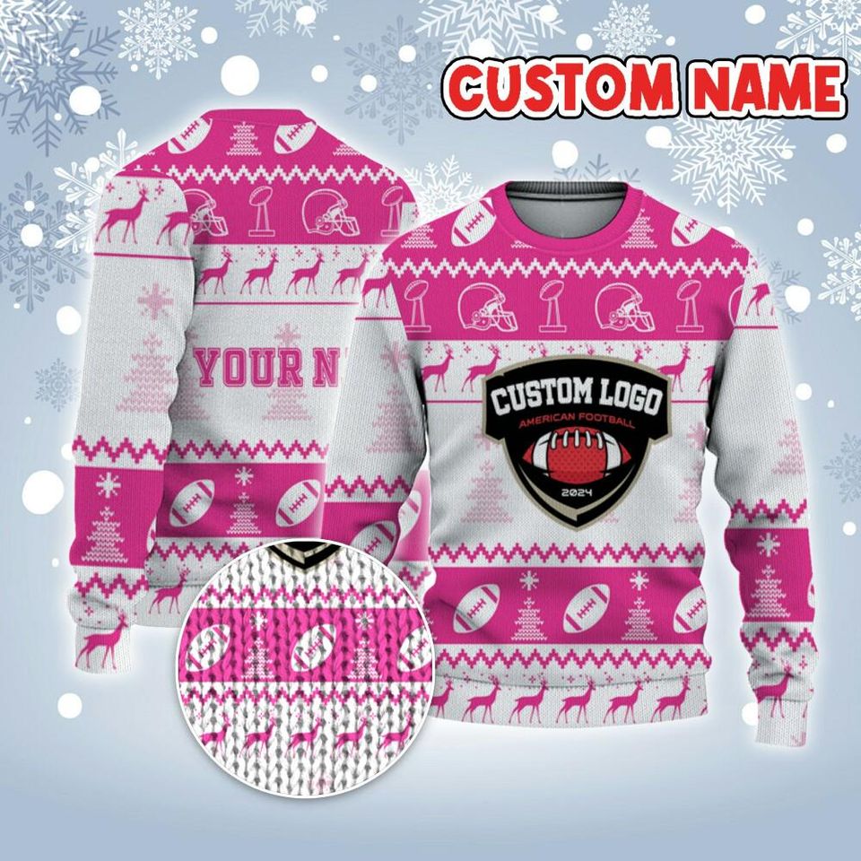 Customized Your Team American Football Ugly Christmas Sweater