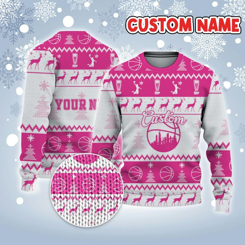 Customized Your Team Basketball Ugly Christmas Sweater