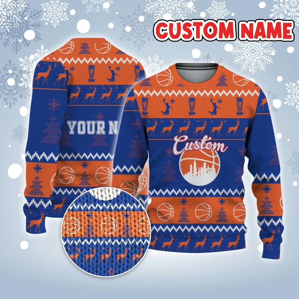 Customized Your Team Basketball Ugly Christmas Sweater