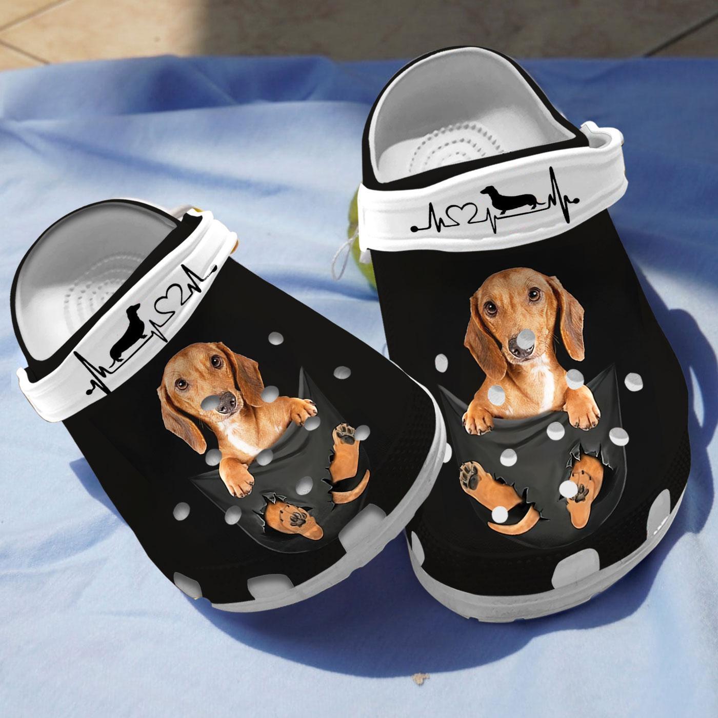 Cute Baby Black Dachshund Crocs Crocband Clogs Shoes Comfortable For Men Women and Kids