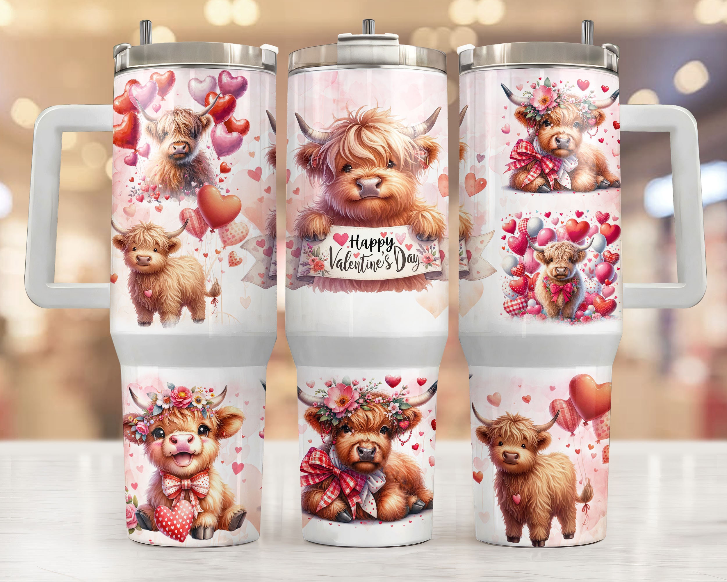 Cute Baby Cow Valentine Gifts Custom Stanley Cup 40 oz 30 oz Tumbler With HandleTVC2301955
