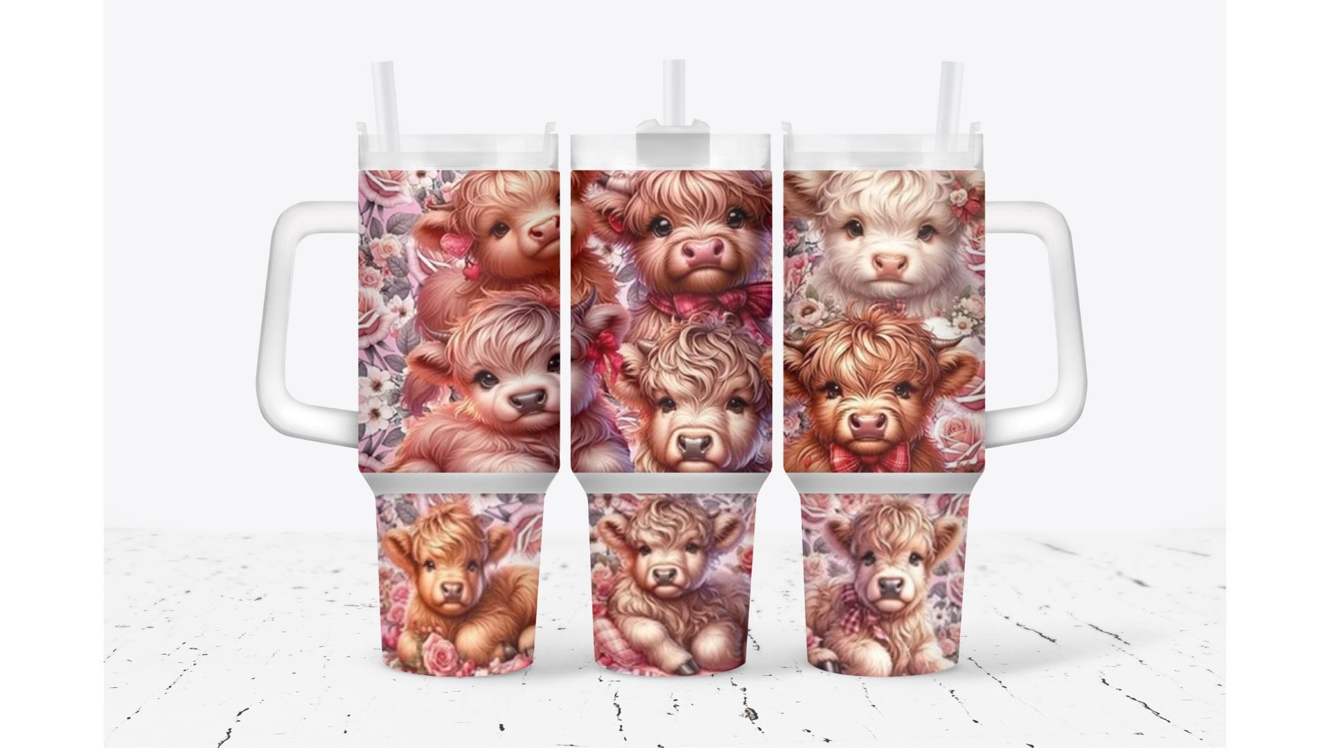 Cute Baby Cow Valentines Gift Custom Stanley Cup 40 oz 30 oz Tumbler With HandleTVC2301930