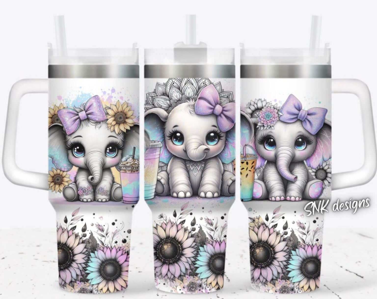 Cute Baby Elephant Custom Stanley Cup 40 oz 30 oz Tumbler With HandleTVC2301706