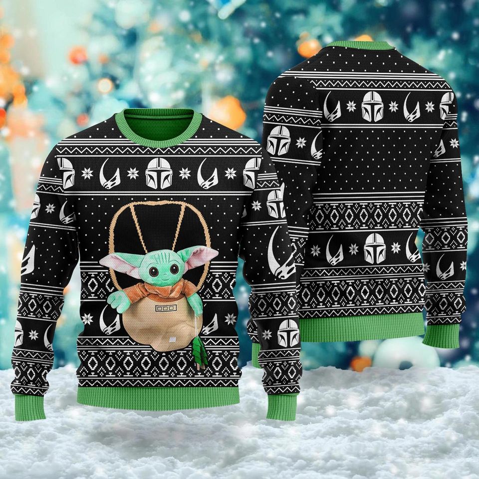Cute Baby Forces Trees 3D Ugly Christmas Sweater, Alien Xmas Sweatshirt,Merry Christmas Gift