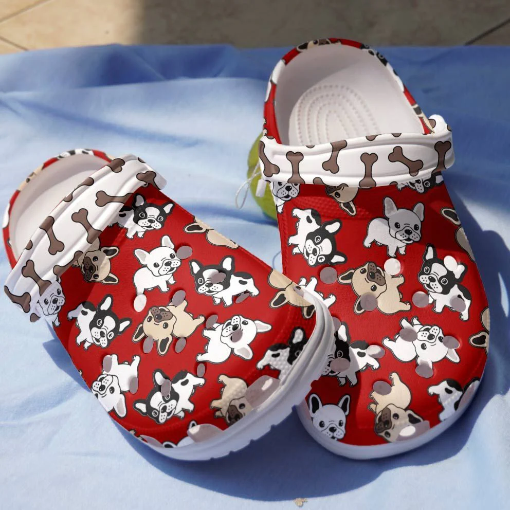 Cute Baby French Bulldog Crocs Crocband Clogs Shoes Comfortable For Men Women and Kids