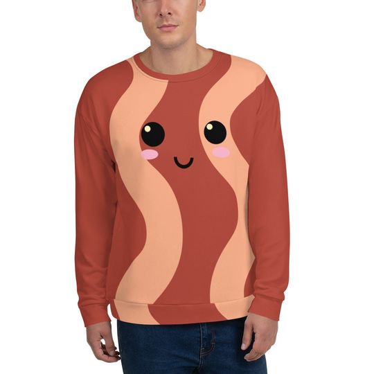 Cute bacon sweatshirt, gift for bacon lovers, Halloween costume, Unisex Sweatshirt - Image 12