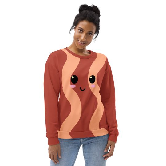 Cute bacon sweatshirt, gift for bacon lovers, Halloween costume, Unisex Sweatshirt - Image 15
