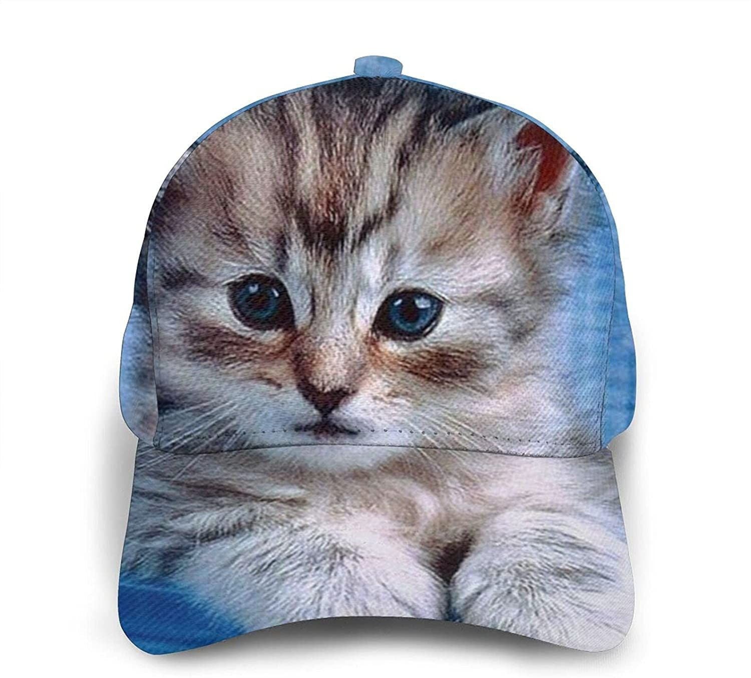 Cute Cat Classic Baseball 3D Cap Adjustable Twill Sports Dad Hats For Unisex Trucker Hats Custom Hats Gifts For Men & Women