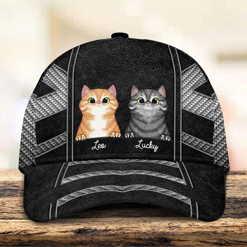 Cute Cats Cat Personalized Classic Cap, Personalized Gift For Cat Lovers, Cat Dad, Cat Mom Trucker Hats Custom Hats Gifts For Men & Women