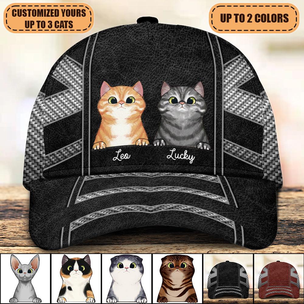 Cute Cats Cat Personalized Classic Cap, Personalized Gift For Cat Lovers, Cat Dad, Cat Mom Trucker Hats Custom Hats Gifts For Men & Women