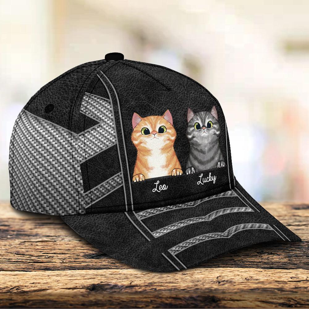 Cute Cats Cat Personalized Classic Cap, Personalized Gift For Cat Lovers, Cat Dad, Cat Mom Trucker Hats Custom Hats Gifts For Men & Women