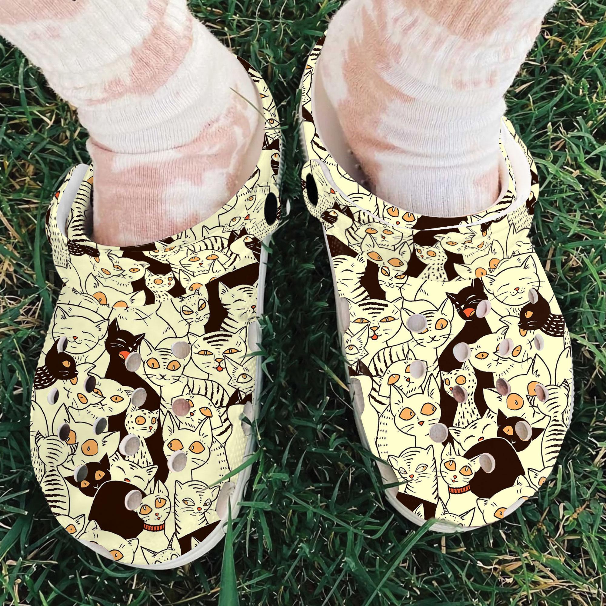 Cute Cats Crocs Crocband Clogs Shoes Comfortable For Men Women and Kids