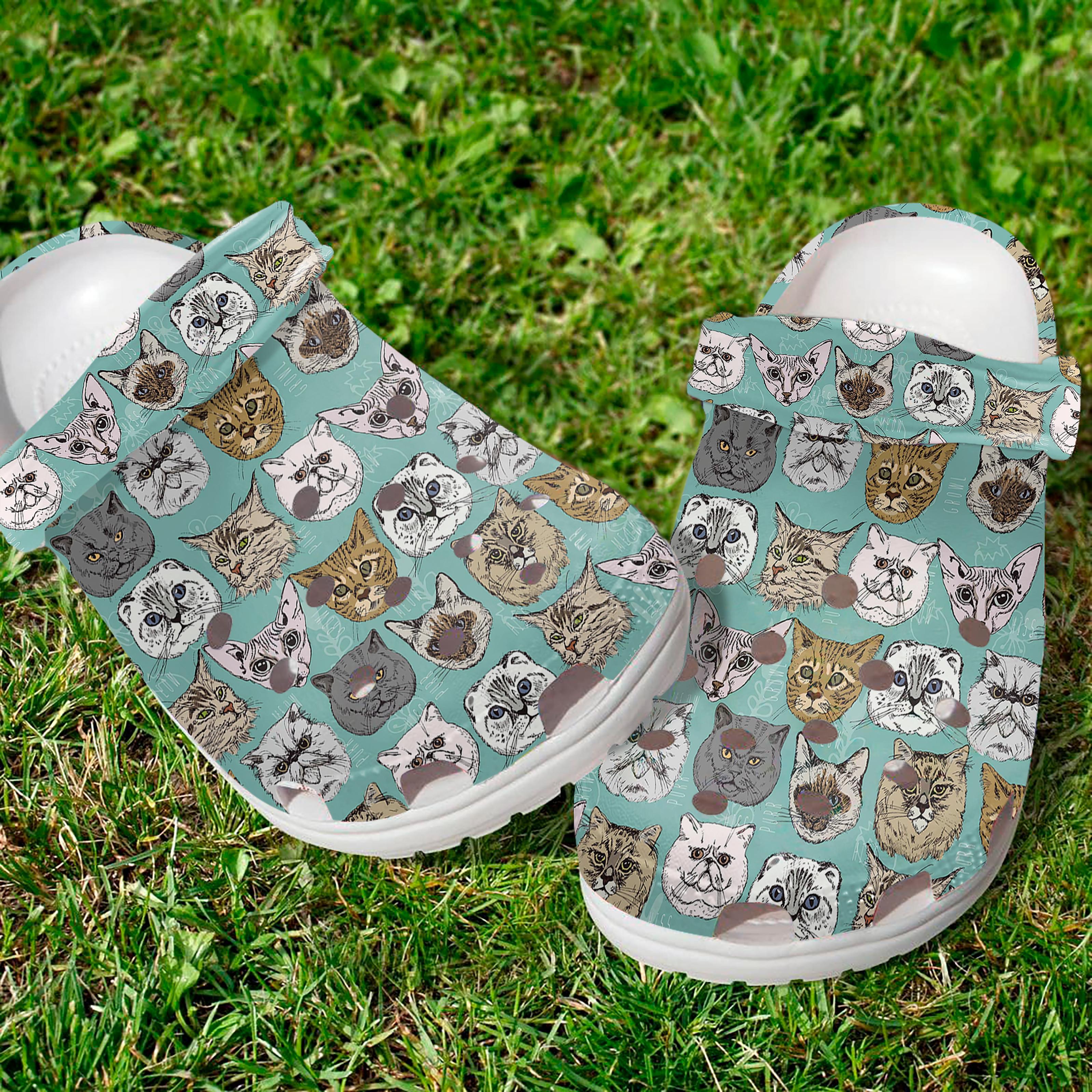 Cute Cats Crocs Crocband Clogs Shoes Comfortable For Men Women and Kids