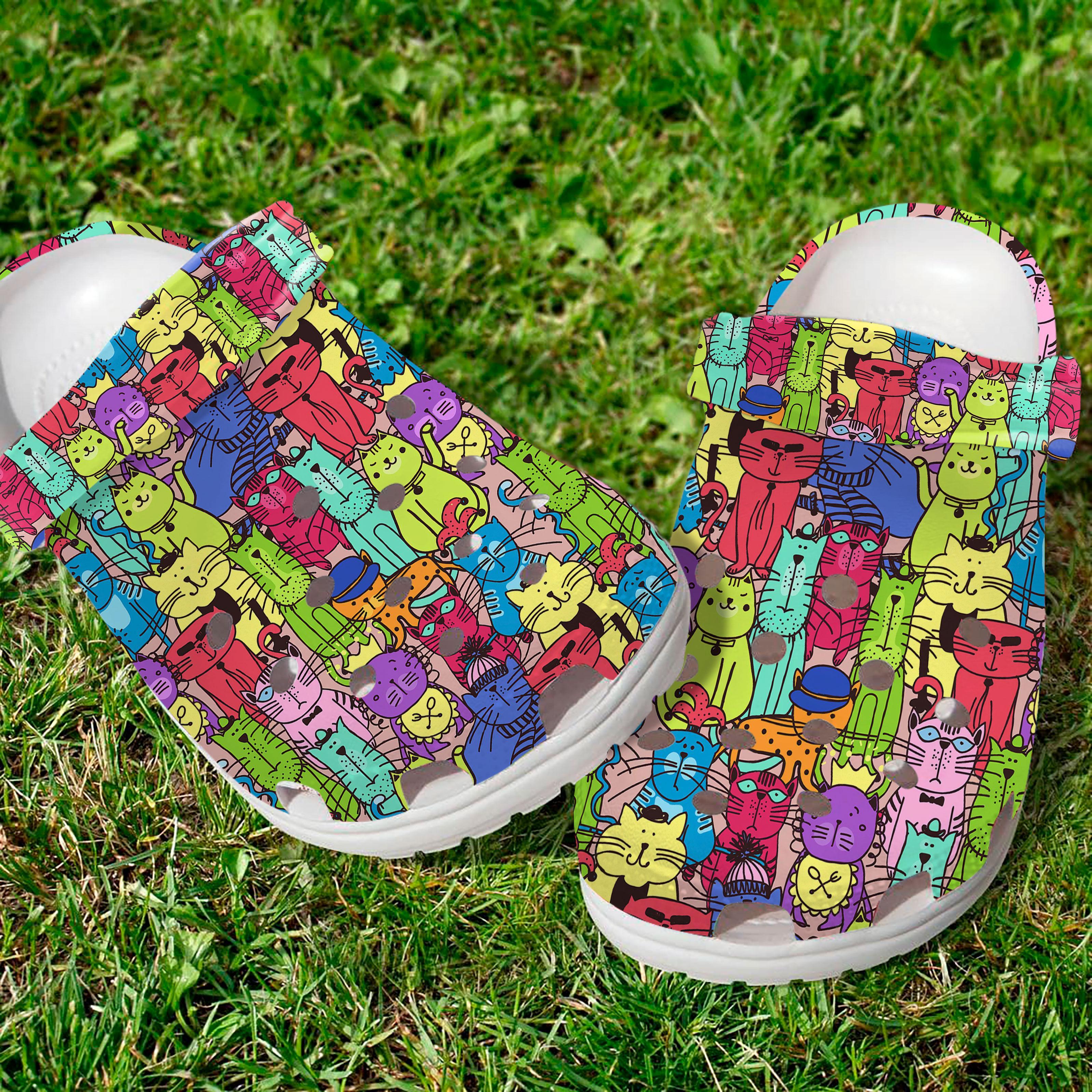 Cute Cats Crocs Crocband Clogs Shoes Comfortable For Men Women and Kids