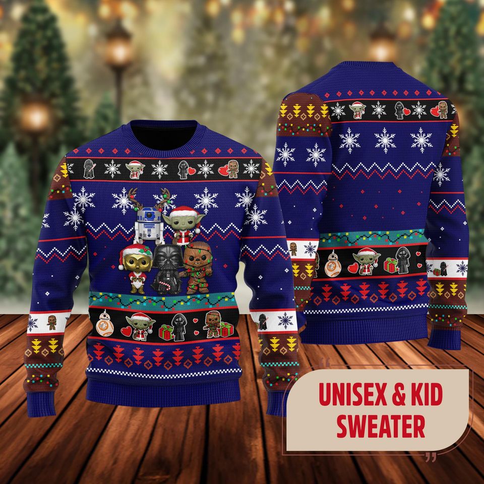 Cute Characters 3D All Over Printed T-shirt, Iconic Movie Ugly Christmas Sweater