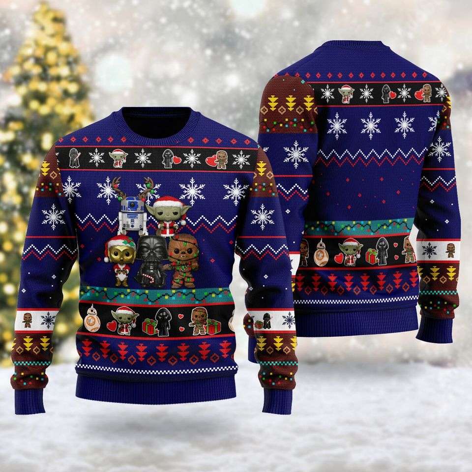 Cute Characters 3D Sweater, Iconic Movie Ugly Christmas Sweater, Xmas 3D Sweater