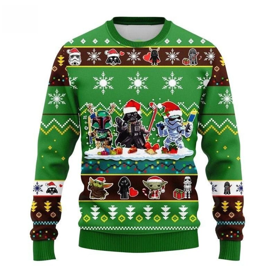 Cute Characters In Winter Theme 3D shirt, US Movie Ugly Christmas Sweater