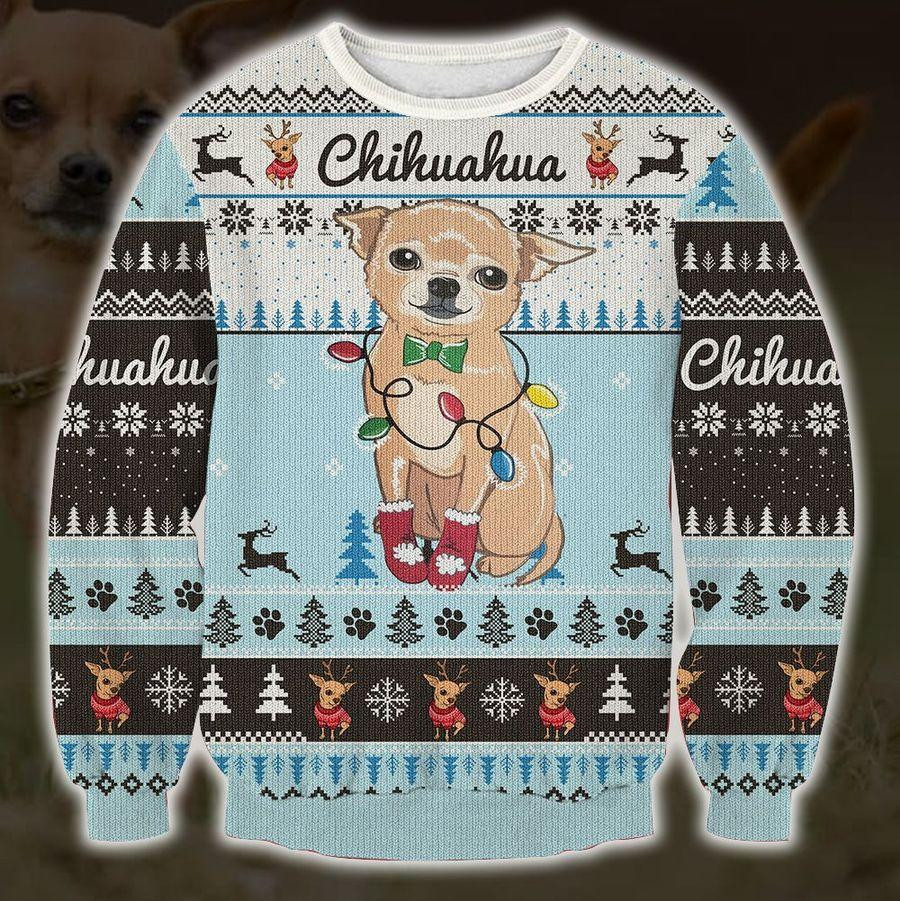 Cute Chihuahua Ugly Christmas Sweater Adult 3D Funny Matching for family