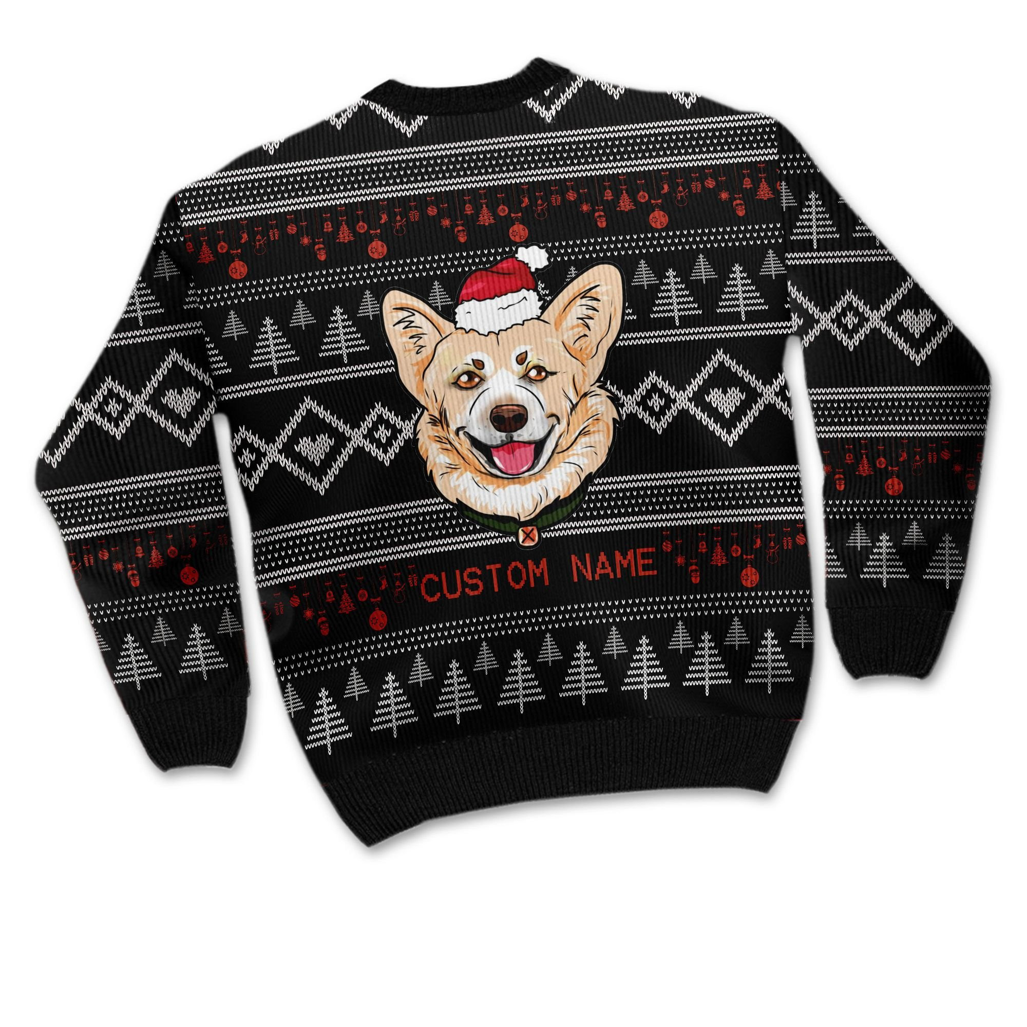 Cute Corgi 3D Custom Name Shirt For Dog Lovers Ugly Christmas Sweater Adult 3D Funny Matching for family - Image 3