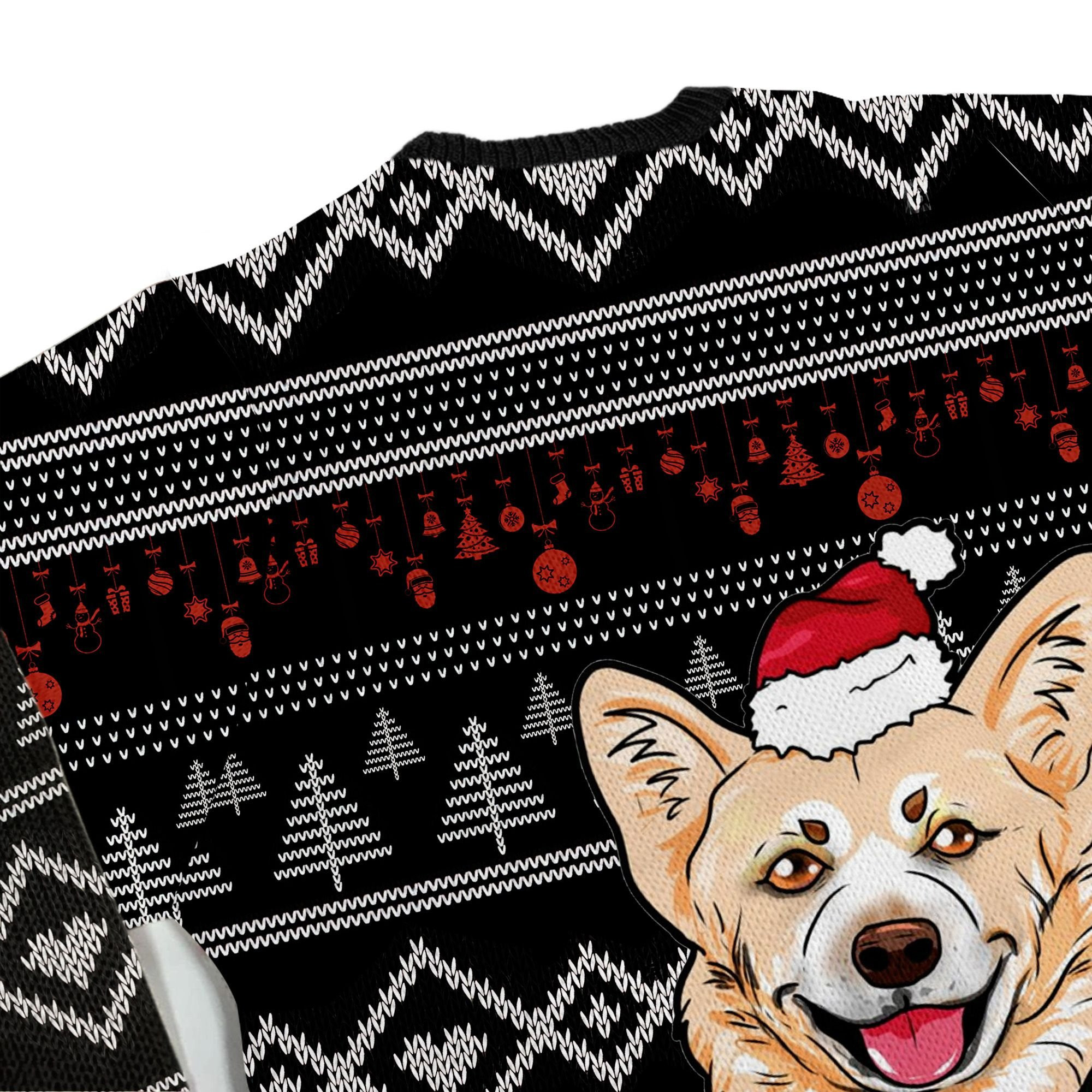 Cute Corgi 3D Custom Name Shirt For Dog Lovers Ugly Christmas Sweater Adult 3D Funny Matching for family - Image 5