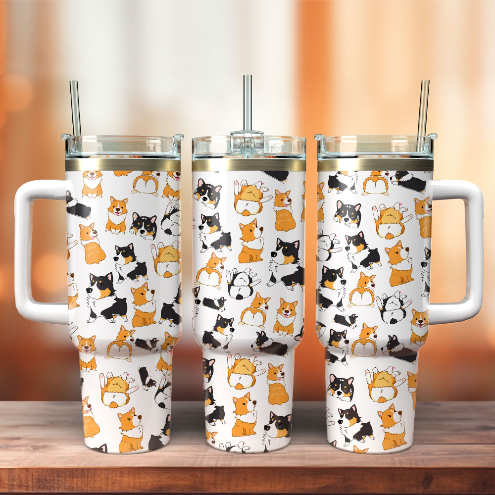 Cute Corgi Animal Custom Stanley Cup 40 oz 30 oz Tumbler With HandleTVC2301242