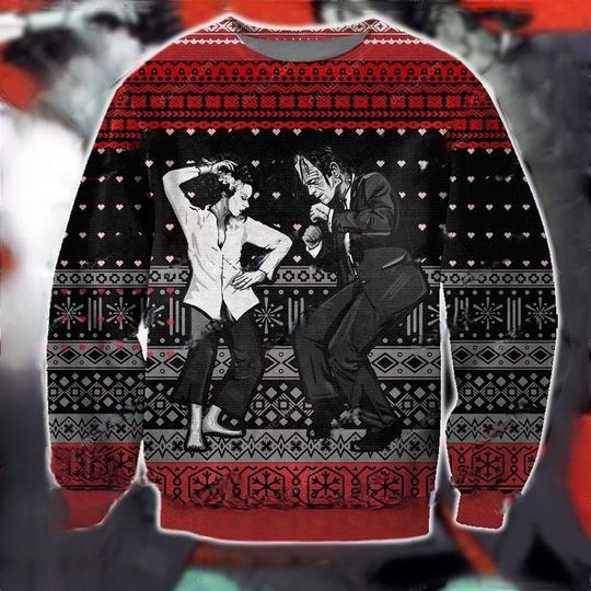 Cute Couple 3D Sweater, American Movie Ugly Christmas Sweater - Image 3