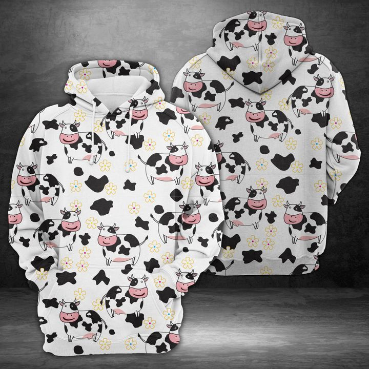 Cute Cow 3D All Over Print Hoodie, Zip Hoodie