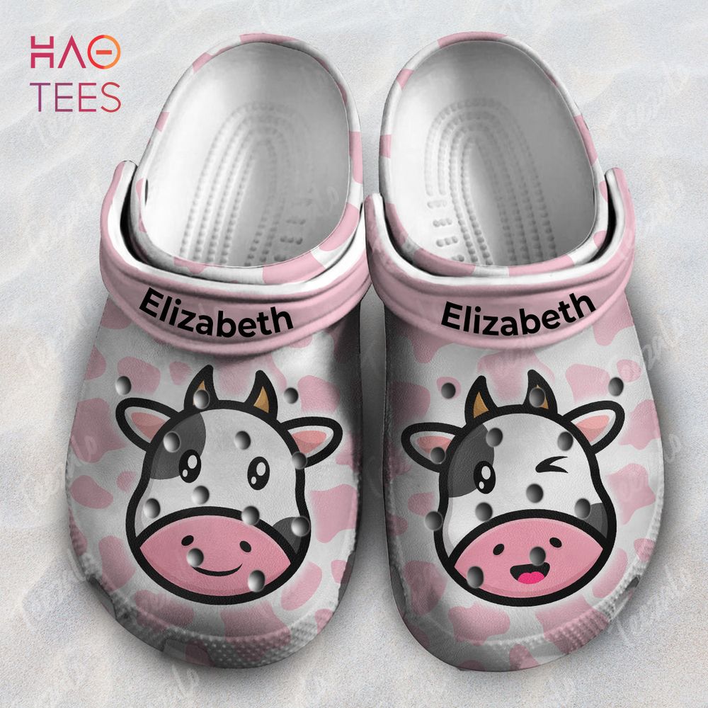 Cute Cow Face Pink Pattern Animal Crocs Crocband Clogs Shoes Comfortable For Men Women and Kids