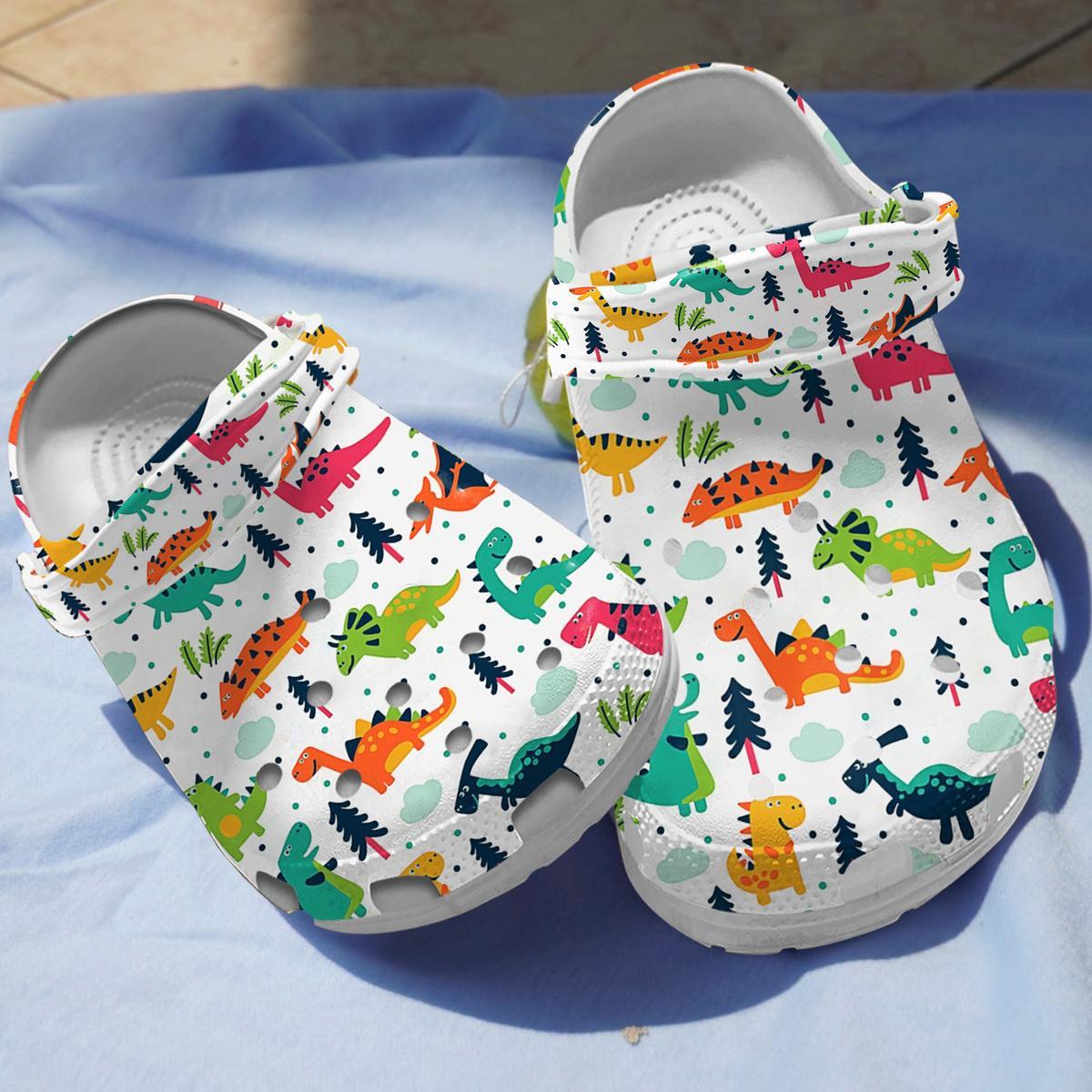 Cute Dinosaur Crocs Crocband Clogs Shoes Comfortable For Men Women and Kids