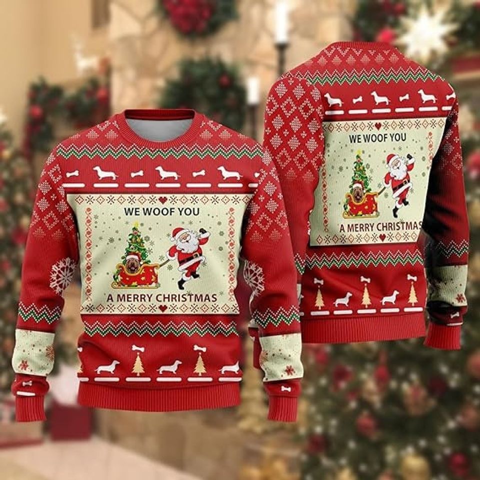 Cute Dog Men's Ugly Christmas Sweaters