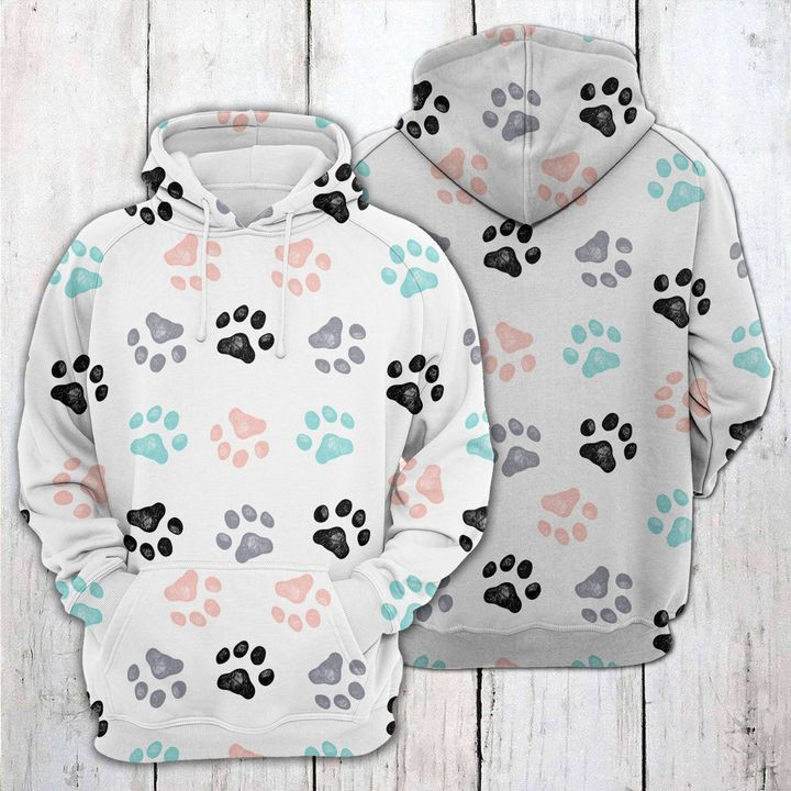 Cute Dog Paw 3D All Over Print Hoodie, Zip Hoodie