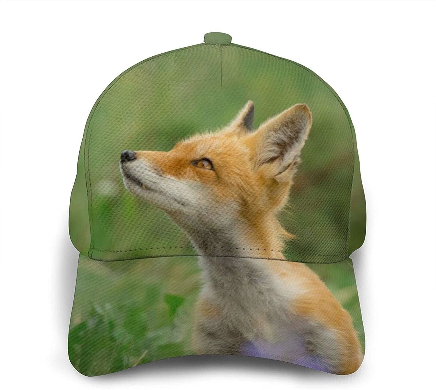Cute Fox Print Classic Baseball 3D Cap Adjustable Twill Sports Dad Hats For Unisex Trucker Hats Custom Hats Gifts For Men & Women