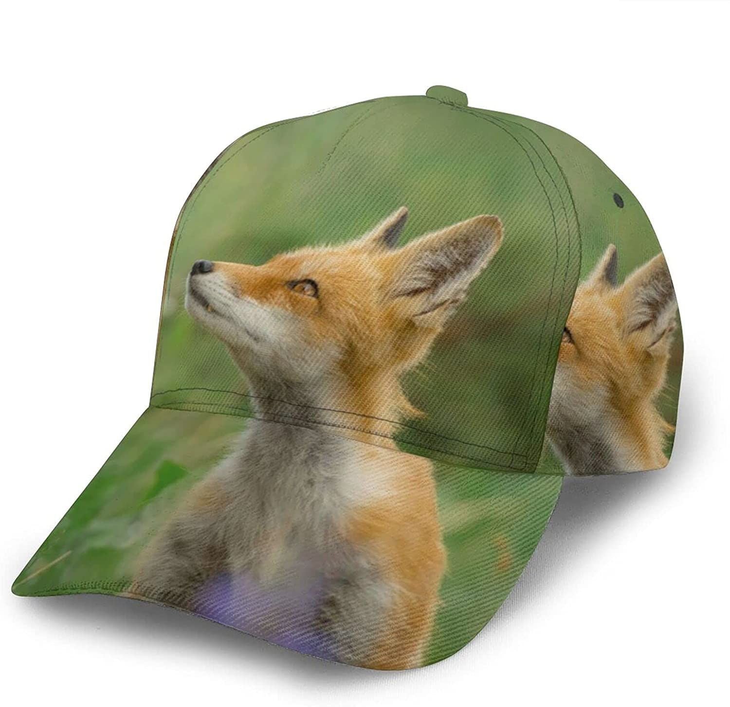 Cute Fox Print Classic Baseball 3D Cap Adjustable Twill Sports Dad Hats For Unisex Trucker Hats Custom Hats Gifts For Men & Women