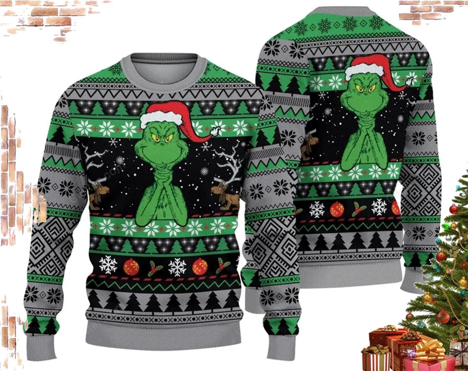 Cute funny character Santa Ugly Christmas Sweater, Cute funny character Ugly Sweatshirts - Image 2