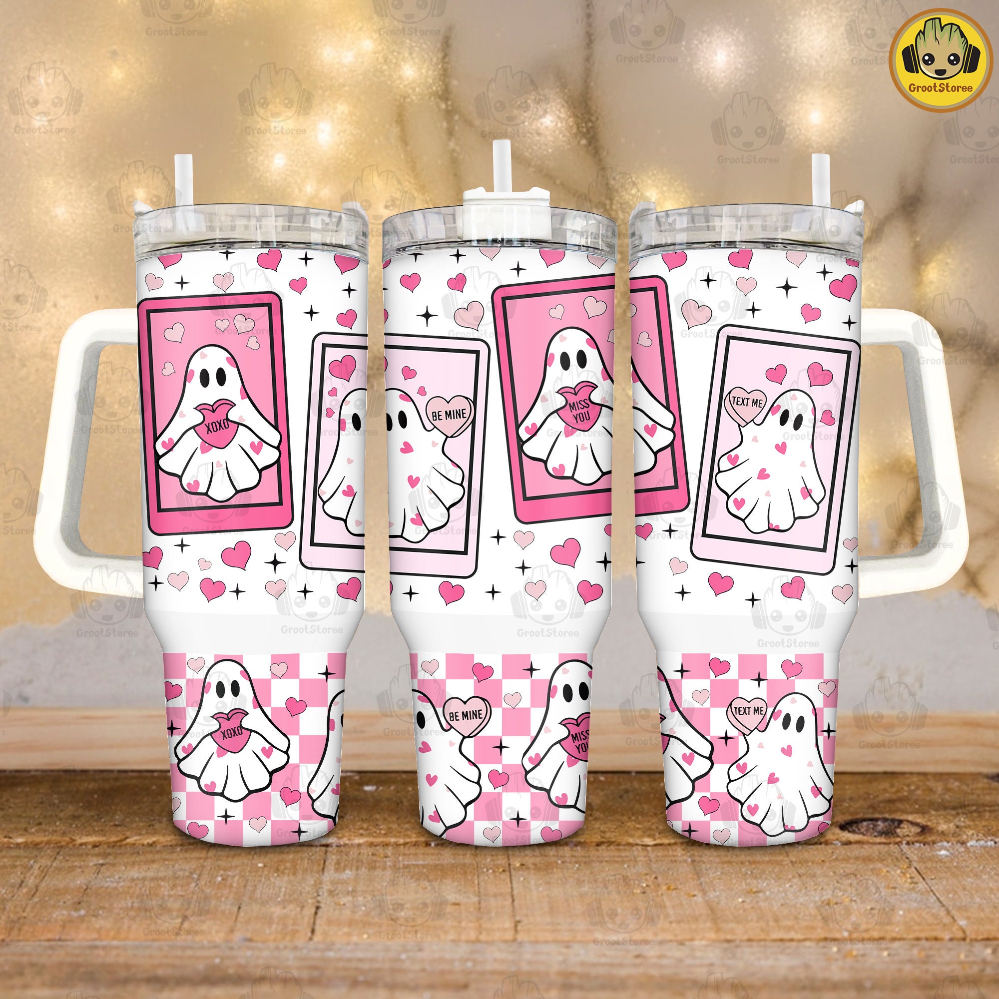Cute Ghost Valentines Gift Custom Stanley Cup 40 oz 30 oz Tumbler With HandleTVC2301911