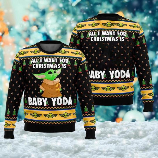 Cute Green Baby Ugly Christmas Sweater, All I Want For Xmas Is Baby Sweatshirt - Image 8