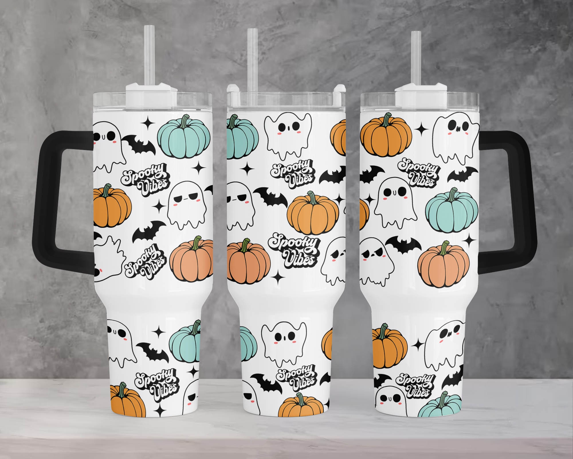 Cute Halloween Spooky Vibes Custom Stanley Cup 40 oz 30 oz Tumbler With HandleTVC2301962