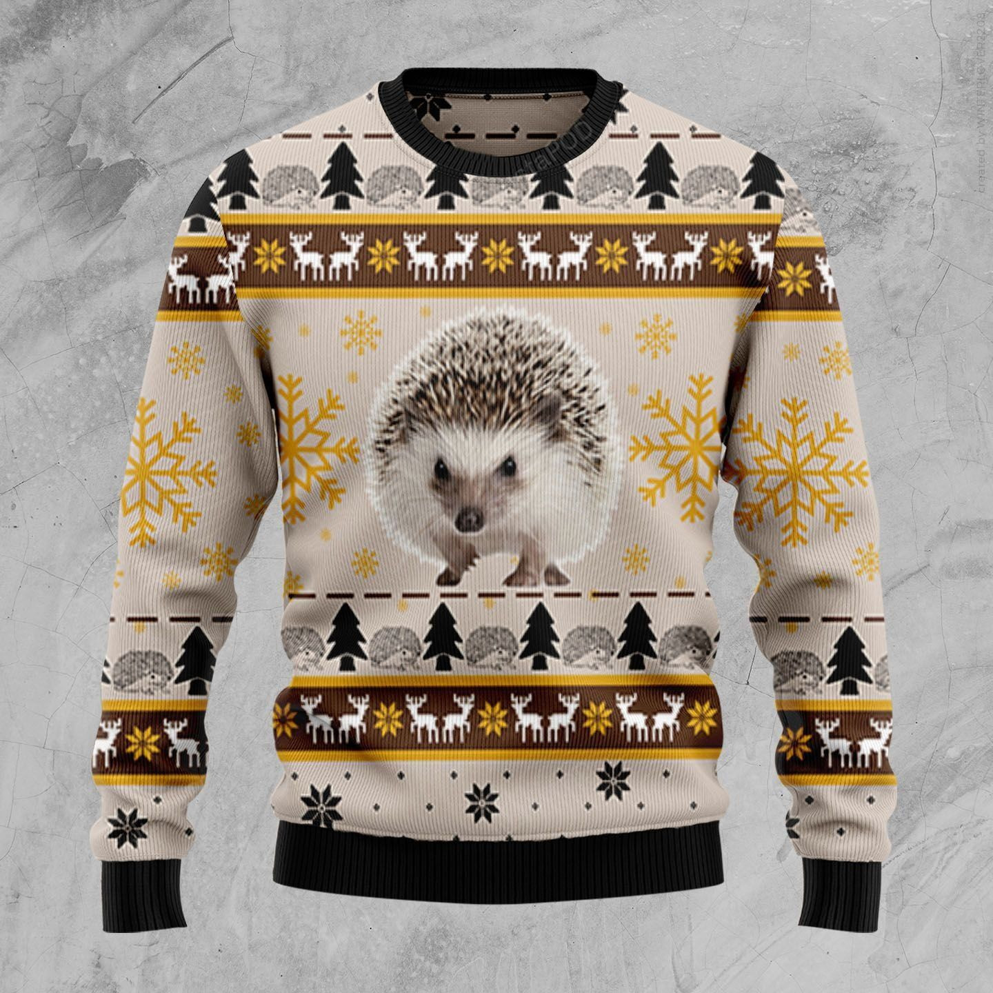Cute Hedgehog Ugly Christmas Sweater Adult 3D Funny Matching for family