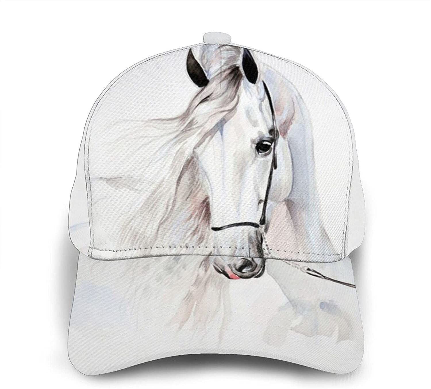 Cute Horse Classic Baseball 3D Cap Adjustable Twill Sports Dad Hats For Unisex Trucker Hats Custom Hats Gifts For Men & Women