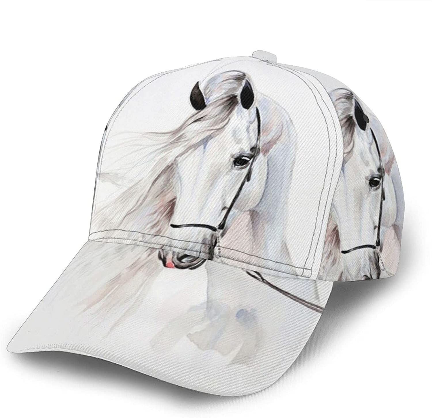 Cute Horse Classic Baseball 3D Cap Adjustable Twill Sports Dad Hats For Unisex Trucker Hats Custom Hats Gifts For Men & Women