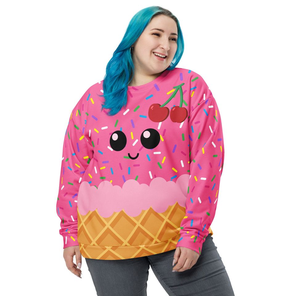 Cute Ice Cream Sweatshirt, Kawaii, cute food Halloween costume