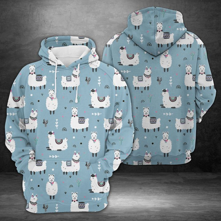 Cute Llama 3D All Over Print Hoodie, Zip Hoodie
