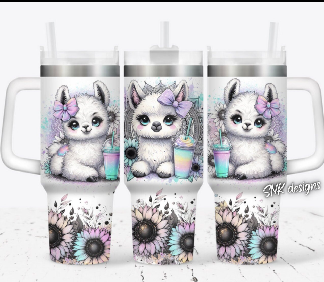 Cute llama Flower Custom Stanley Cup 40 oz 30 oz Tumbler With HandleTVC2301706