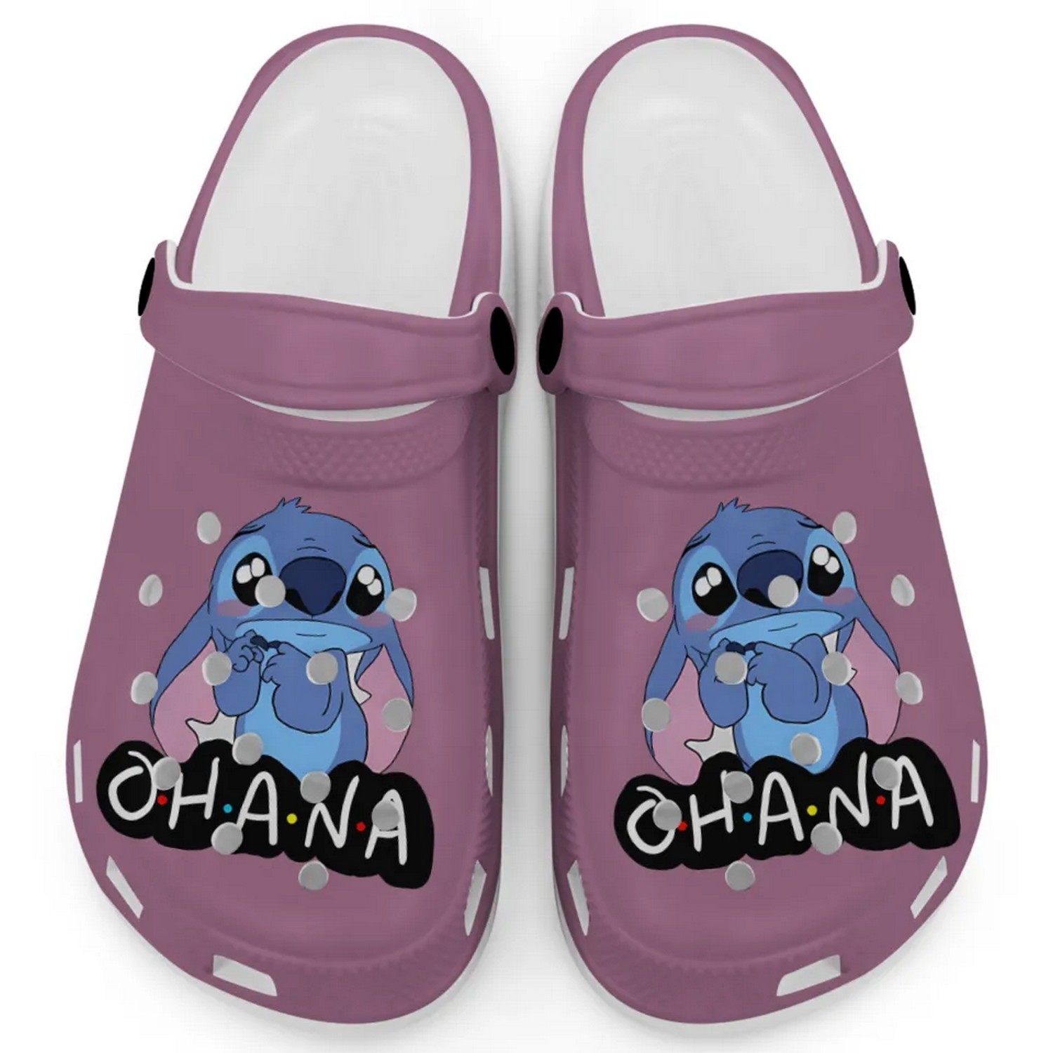 Cute Ohana Stitch Cartoon Berry Crocs Crocband Clogs Shoes Comfortable For Men Women and Kids