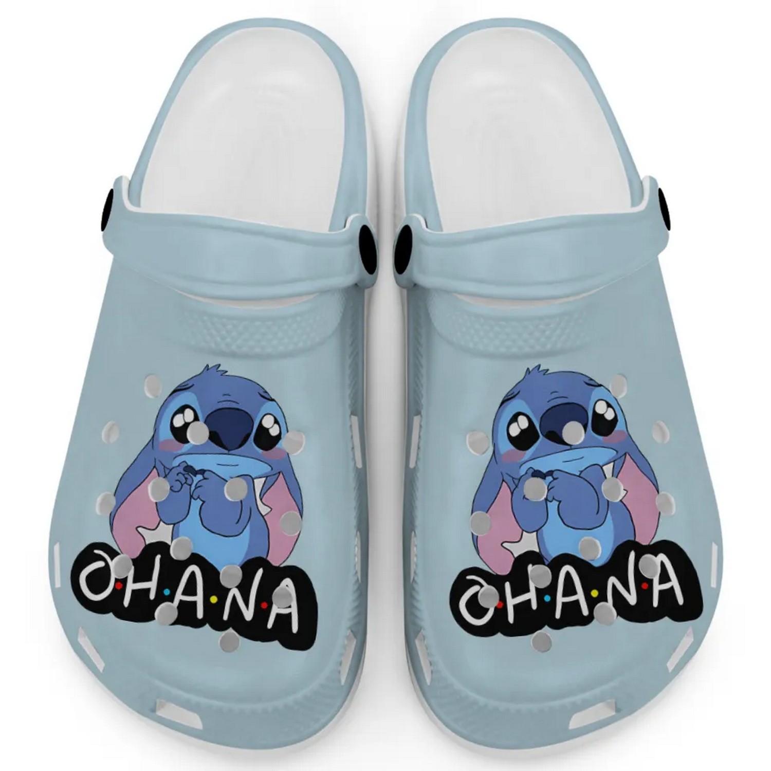 Cute Ohana Stitch Cartoon Charm Bray Crocs Crocband Clogs Shoes Comfortable For Men Women and Kids